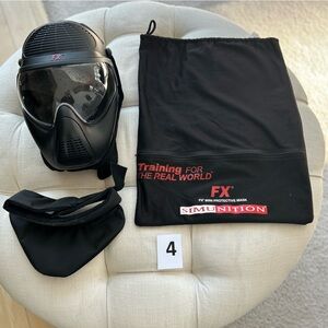 Simunitions FX 8000 Paintball Airsoft Protective Gear Helmet Throat Guard w/ Bag